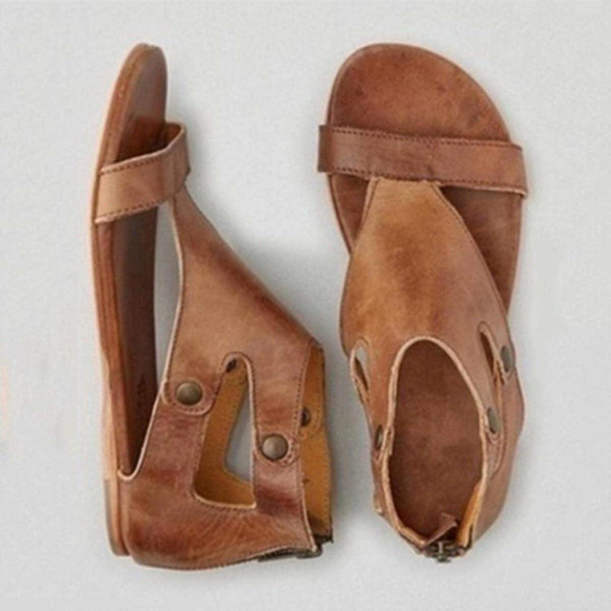 Women's cutout ankle orthopedic sandals for everyday wear