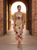 Isaura | Floral Strapless Midi Dress