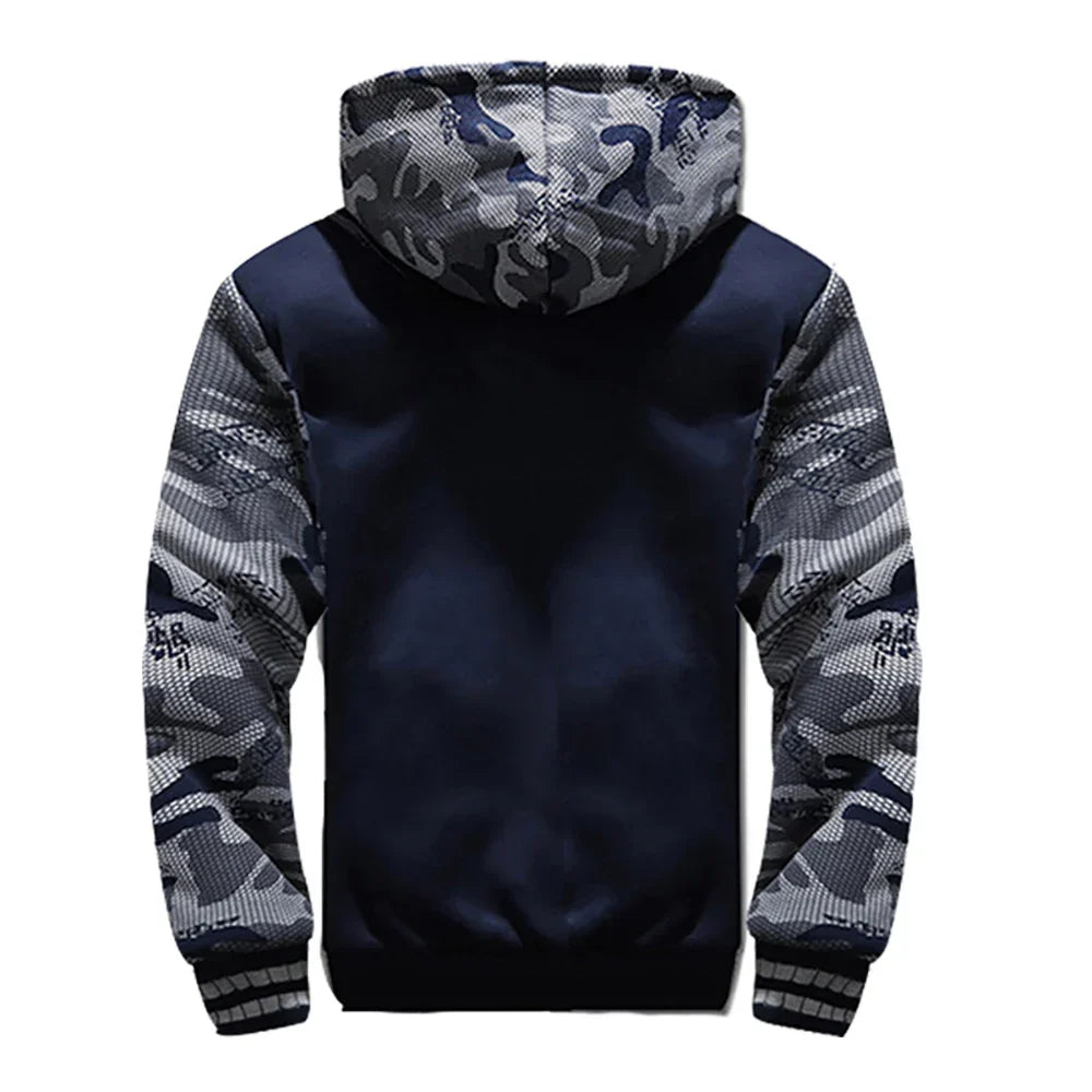 Men's sherpa lined zip hoodie with fleece