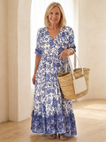 Jasmin | Floral Three-Quarter Maxi Dress