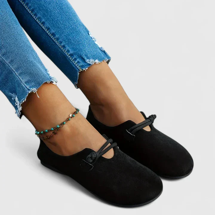 Jolene | Women's Suede Rope-Strap Flat Slip-Ons