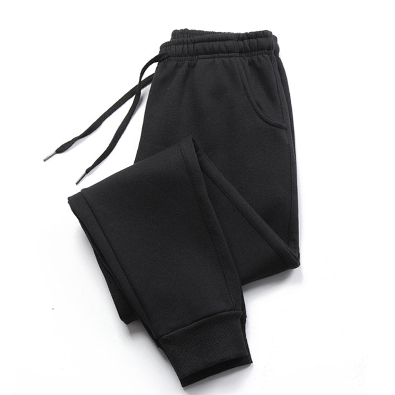 Men's tapered sports joggers with ribbed cuffs - black