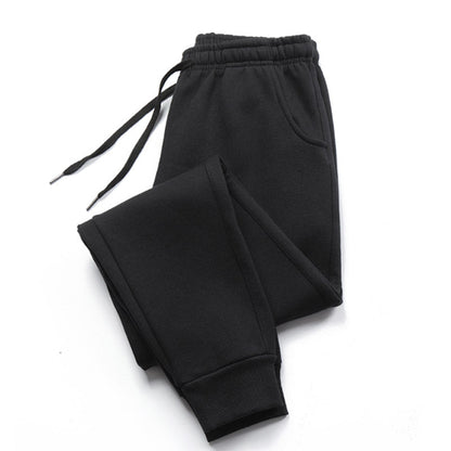 Men's tapered sports joggers with ribbed cuffs - black