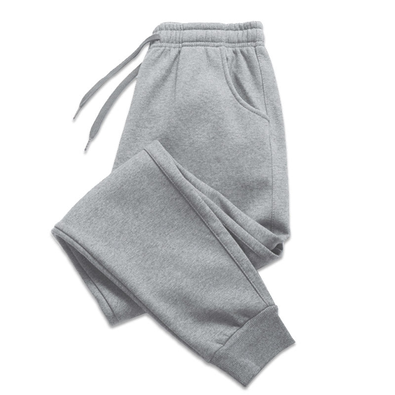 Men's tapered sports joggers with ribbed cuffs - gray