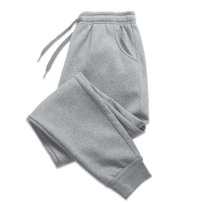 Men's tapered sports joggers with ribbed cuffs - gray