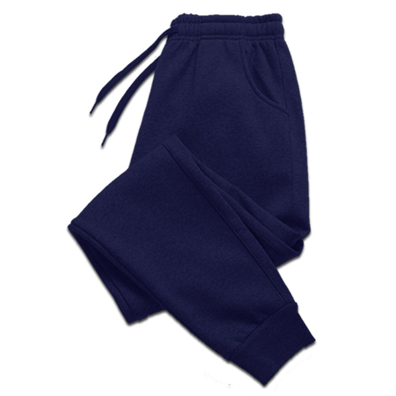 Men's tapered sports joggers with ribbed cuffs - blue