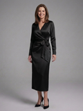 Koralie | Wrap Long-Sleeve Midi Dress