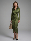 Lacene | Wrap Collared Midi Dress