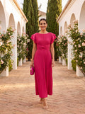 Lara | Chic Pleated Midi Dress