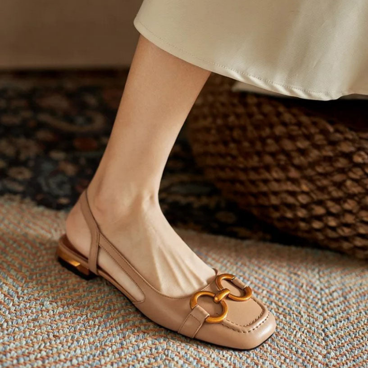 Leah | Women's Suede Horsebit Slingback Low Heels