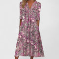 Leonora | Draped Floral Midi Dress