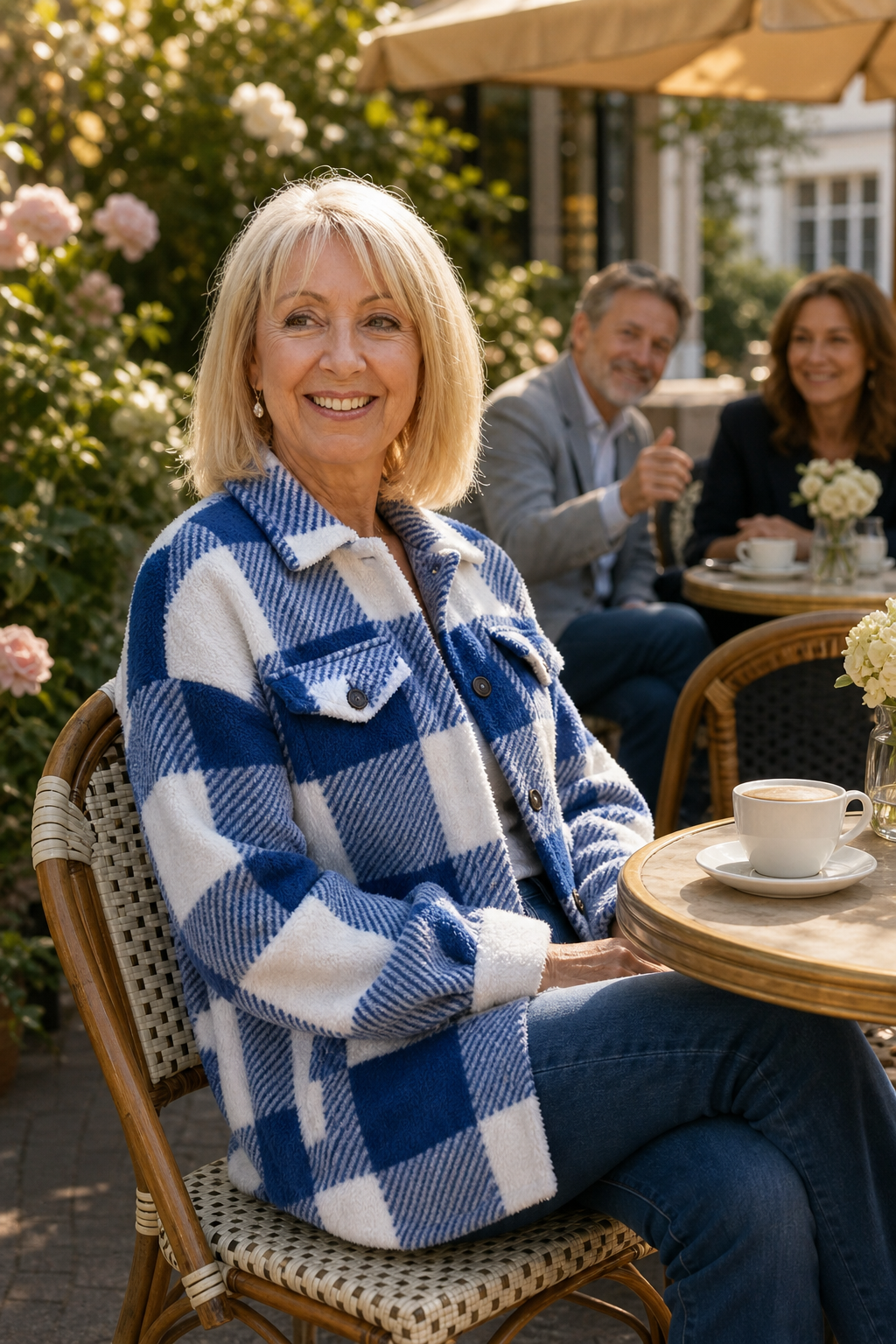 Lisette - Checked Button-Front Overshirt Jacket