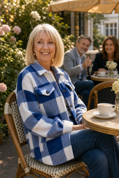 Lisette - Checked Button-Front Overshirt Jacket