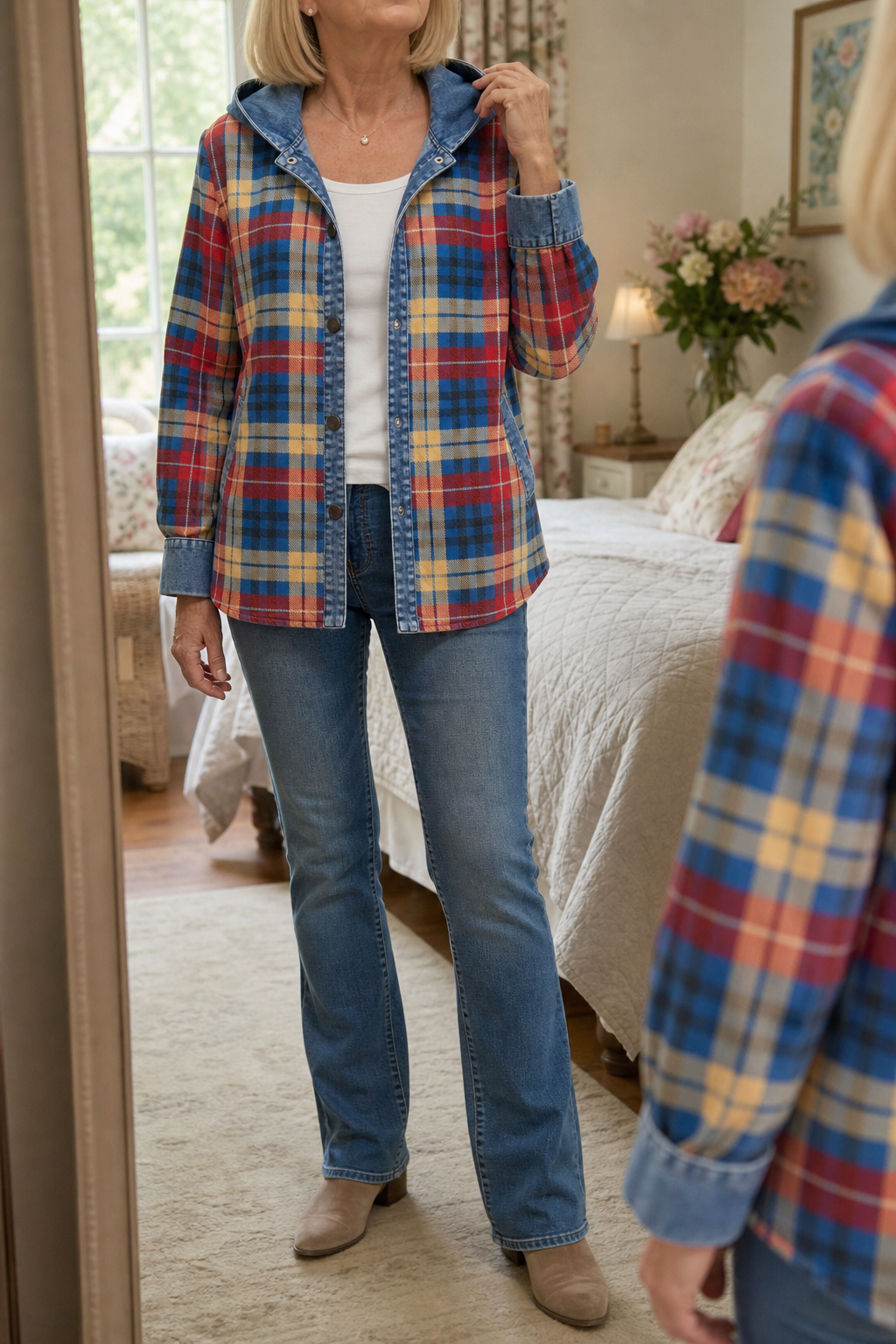 Farrah - Hooded Knit Cardigan with Contrast Trim