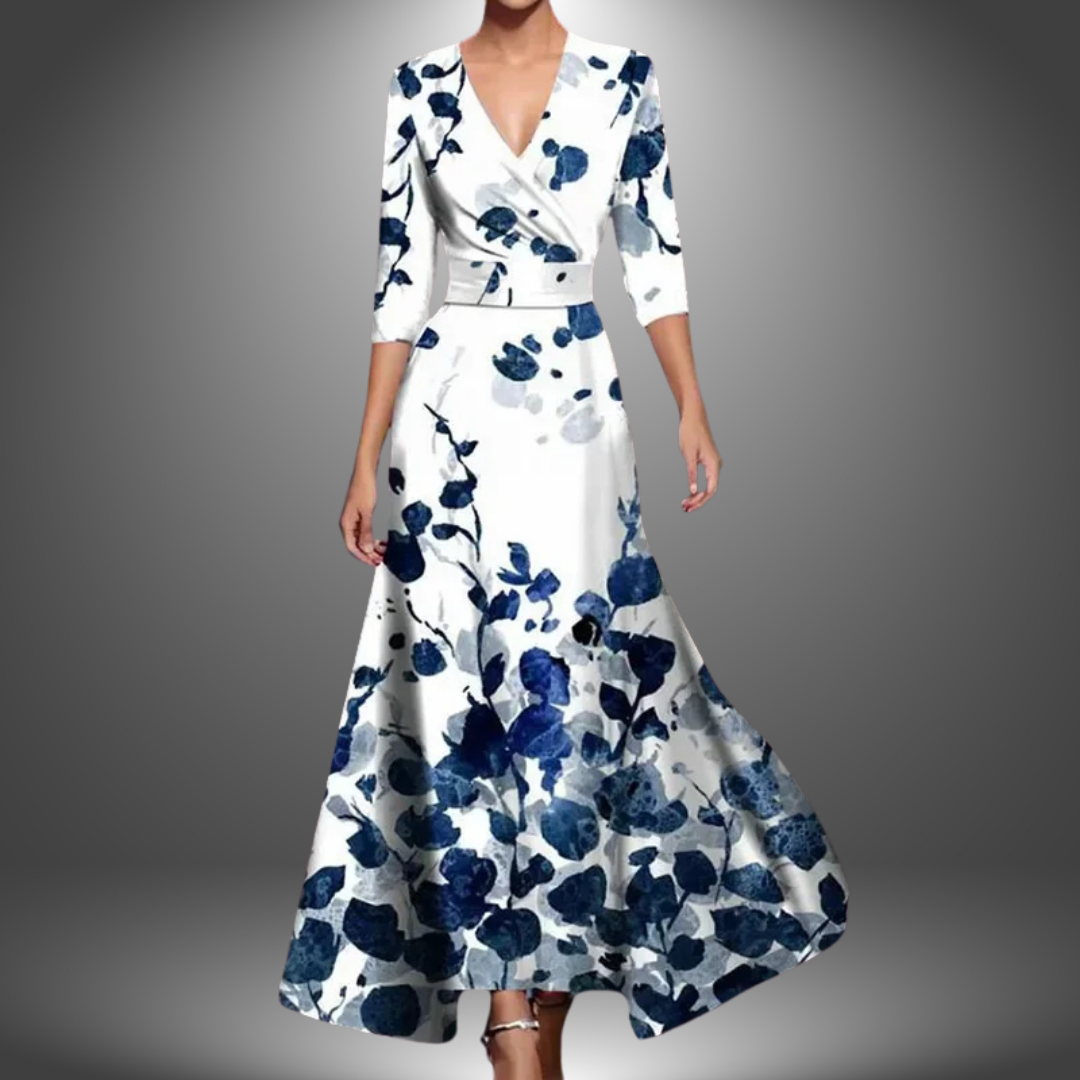 Liora | Flattering V-Neck Boho Maxi Dress