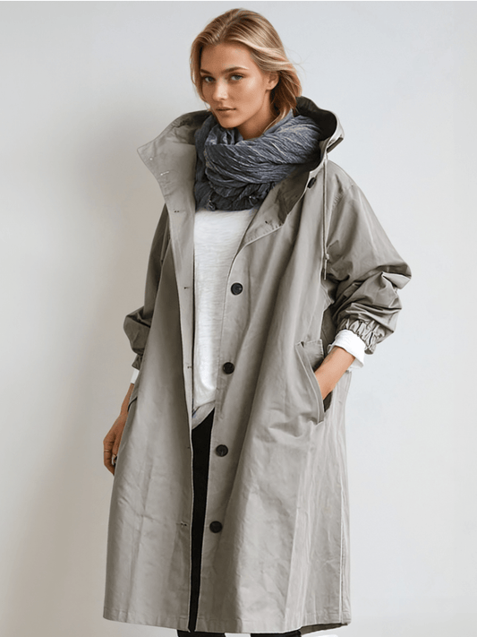Verity - Oversized Button-Down Longline Trench Coat