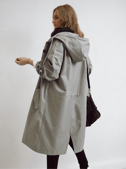 Verity - Oversized Button-Down Longline Trench Coat