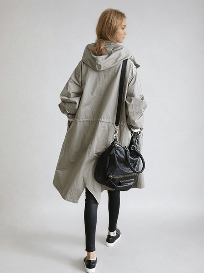 Verity - Oversized Button-Down Longline Trench Coat