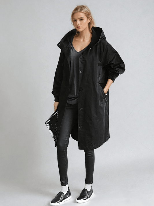 Verity - Oversized Button-Down Longline Trench Coat
