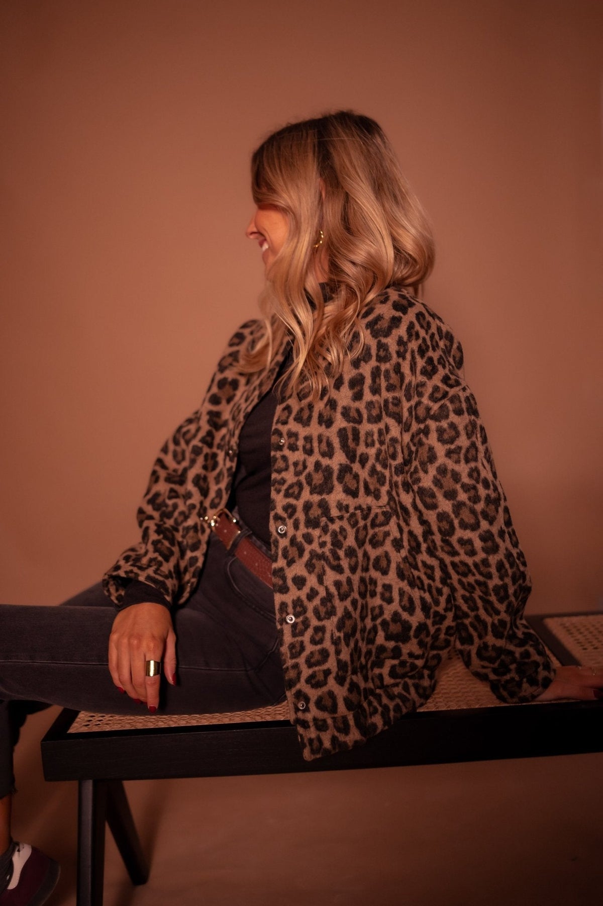 Ysolde - Animal Print Oversized Bomber Jacket