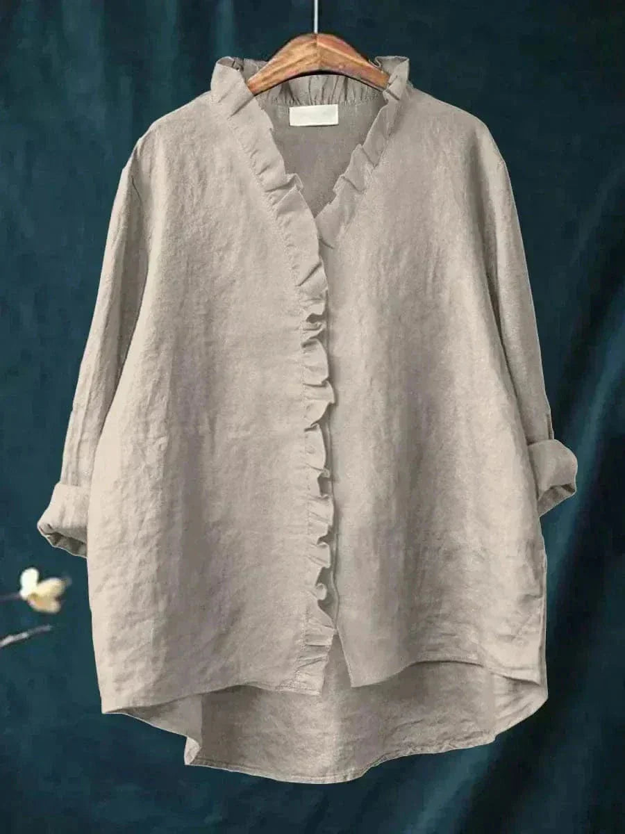 Maeva | Linen Ruffle Blouse