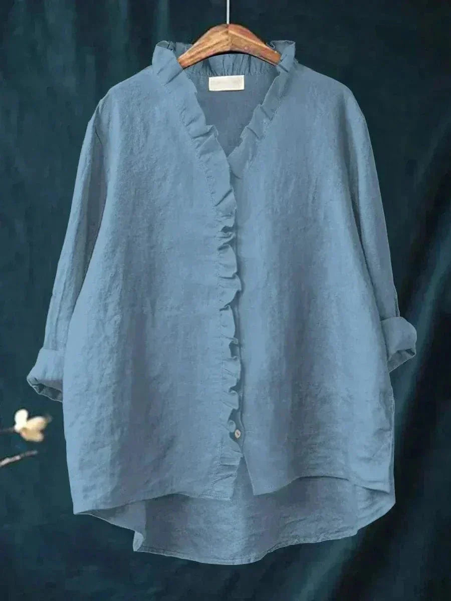 Maeva | Linen Ruffle Blouse