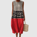 Maisie | Geometric Wrap Midi Dress