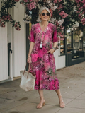 Mariselle | Draped Short-Sleeve Midi Dress