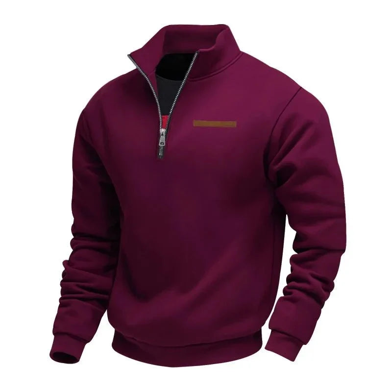 Fergus - Half-Zip Fleece Sweatshirt with Stand Collar