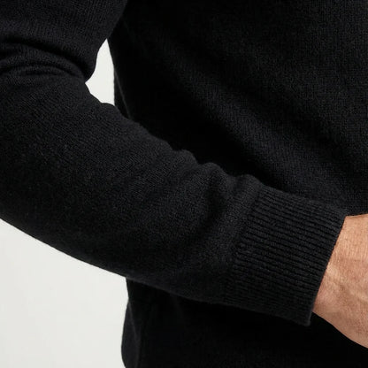 Quarter-zip knit sweater for men in extended sizes
