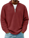 Quentin | Half Zip Sweater with Ribbed Collar