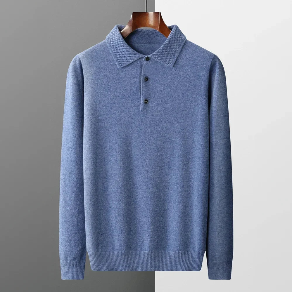 Rowan - Long Sleeve Sweater Polo with Button Placket