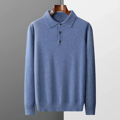 Rowan - Long Sleeve Sweater Polo with Button Placket