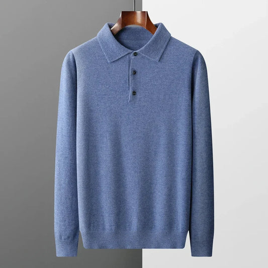 Rowan - Long Sleeve Sweater Polo with Button Placket