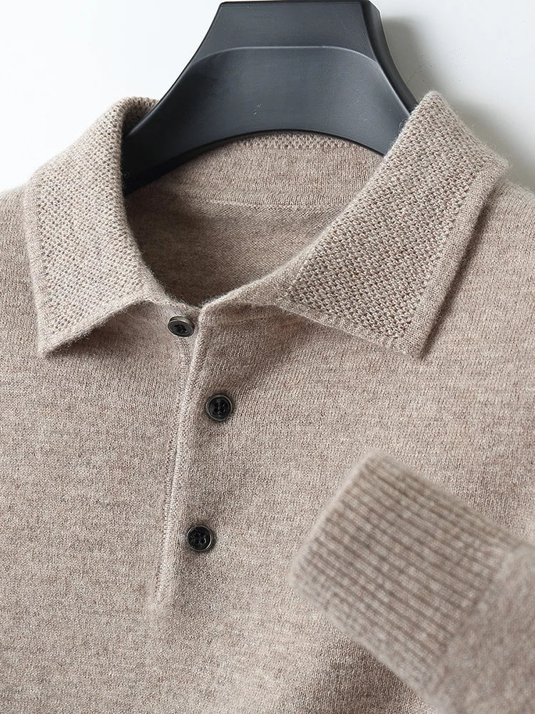 Rowan - Long Sleeve Sweater Polo with Button Placket