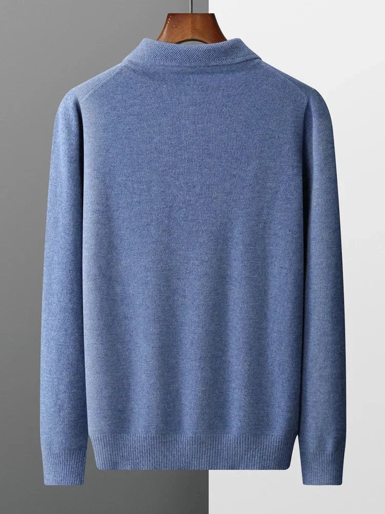Rowan - Long Sleeve Sweater Polo with Button Placket