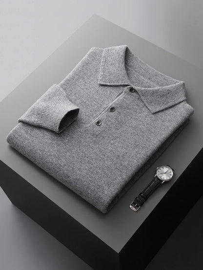 Rowan - Long Sleeve Sweater Polo with Button Placket