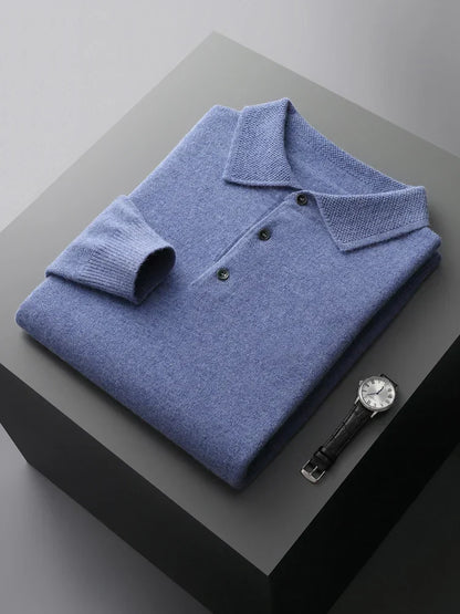 Rowan - Long Sleeve Sweater Polo with Button Placket