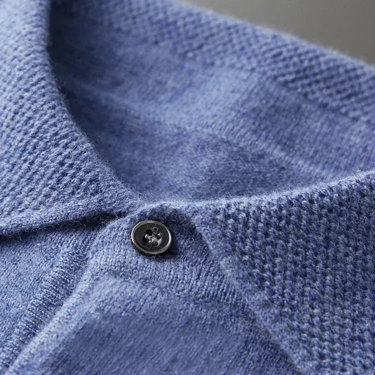 Rowan - Long Sleeve Sweater Polo with Button Placket