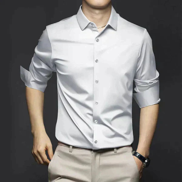 mens-business-woven-shirt-with-button-placket-and-point-collar-2