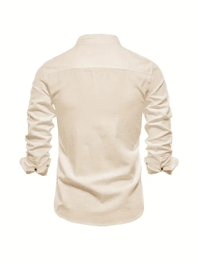 mens-casual-woven-shirt-with-band-collar-and-button-cuffs-6