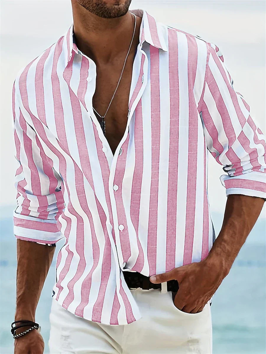 mens-casual-woven-shirt-with-vertical-stripes-and-button-cuffs-4