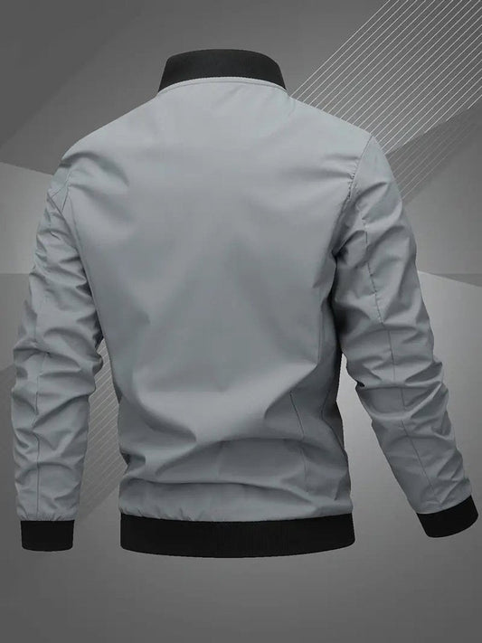 Zip-up bomber jacket for men - space gray