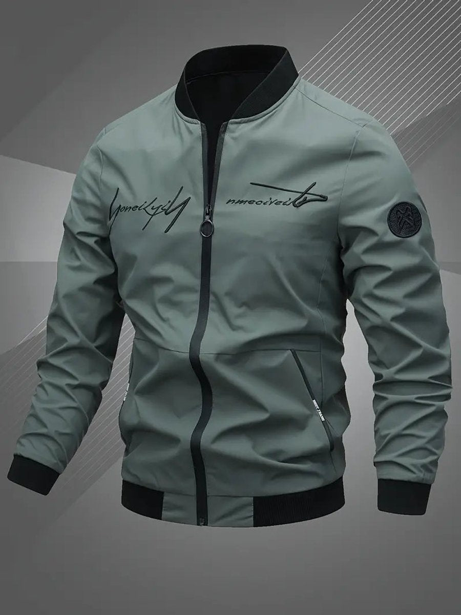 Zip-up bomber jacket for men