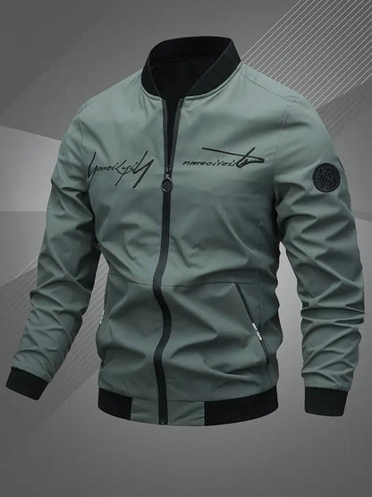 Zip-up bomber jacket for men