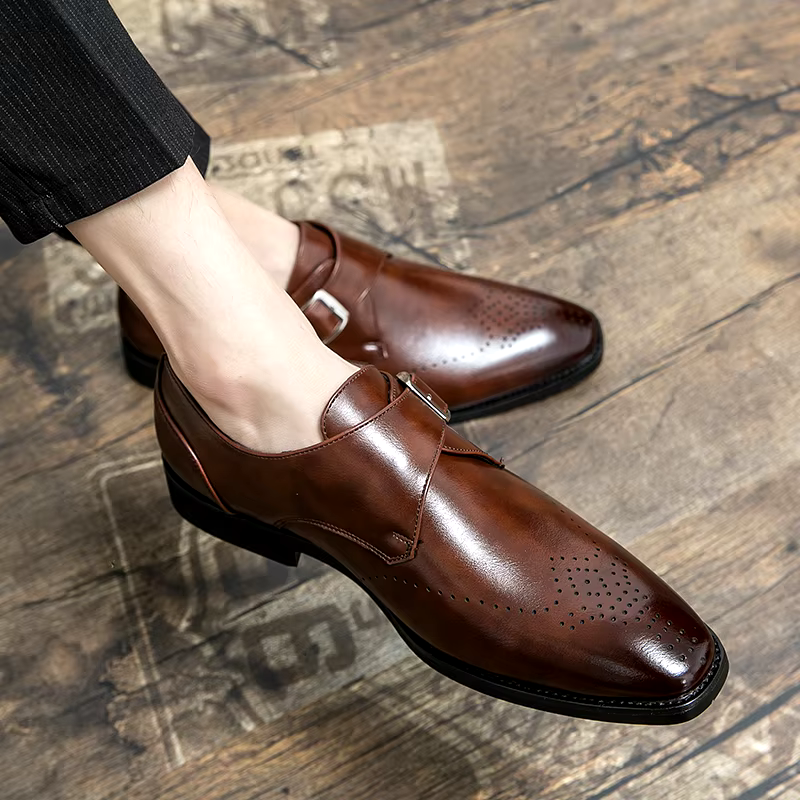 mens-dress-loafers-in-synthetic-material-with-monk-strap-and-perforated-toe-3