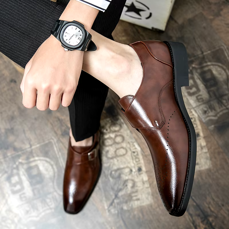 mens-dress-loafers-in-synthetic-material-with-monk-strap-and-perforated-toe-5