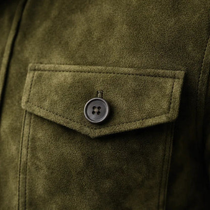 Suede button-front jacket for men