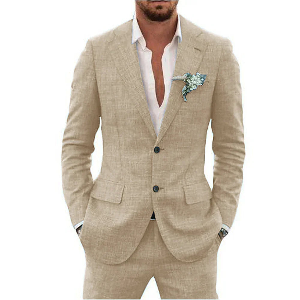 mens-linen-blend-suit-set-with-notch-lapels-and-two-button-blazer-4