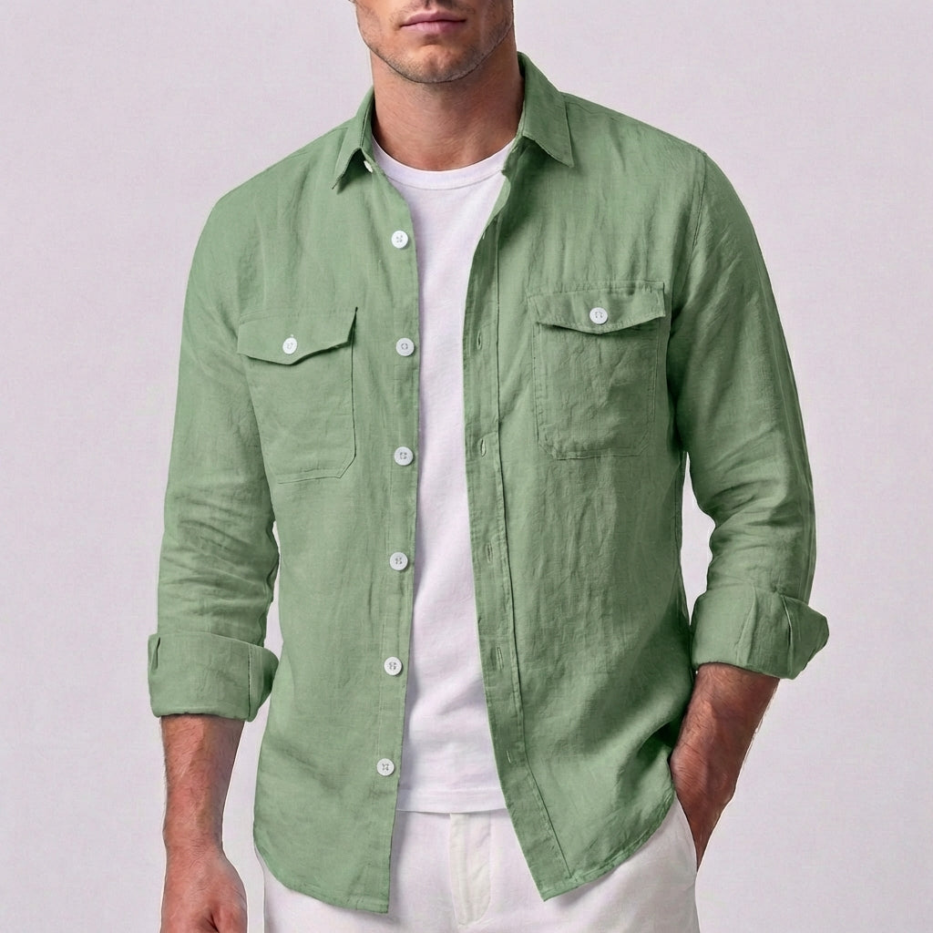 mens-linen-button-front-shirt-with-point-collar-and-flap-pockets-4